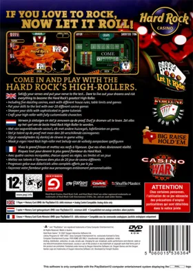 Hard Rock Casino box cover back